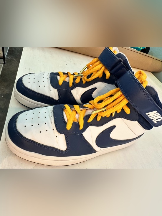 Nike Other - Nike Kids High-Top Sneakers in Navy and Yellow